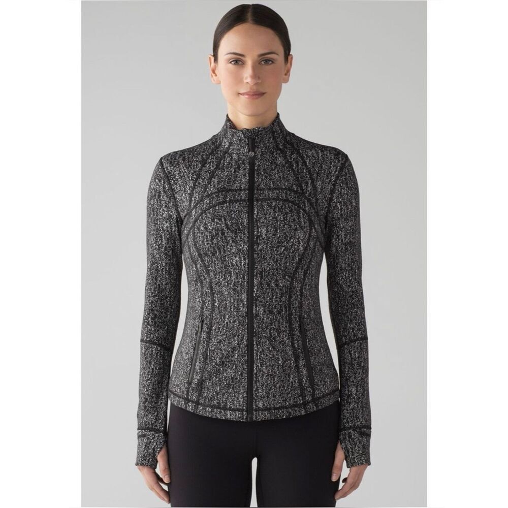 Lululemon Define Jacket Running Luon Suited Jacquard Black White Size 4